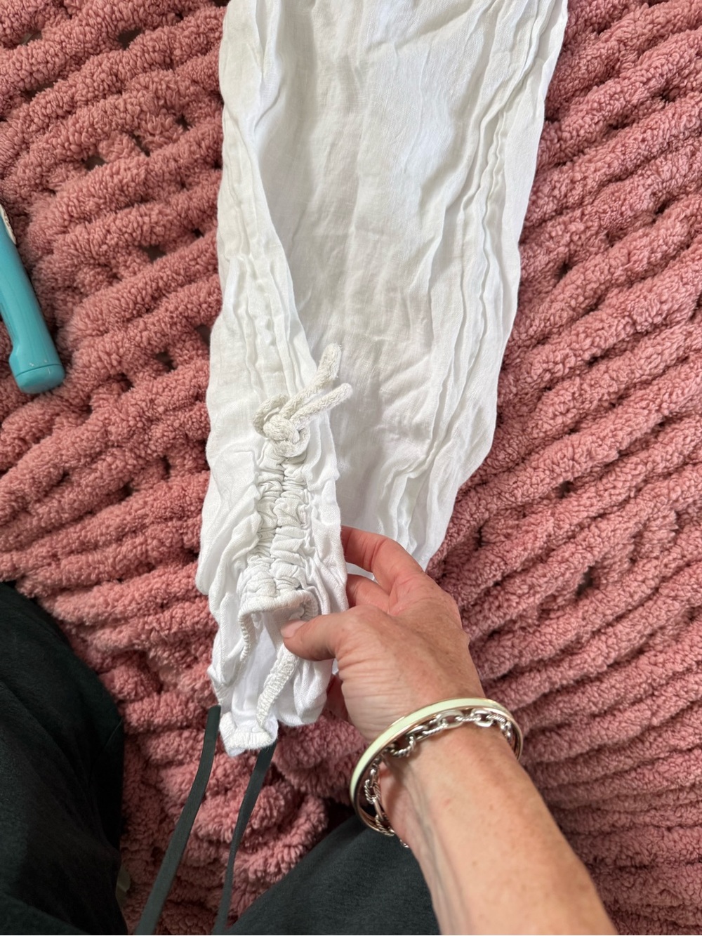Bohabille Paris White Linen Harem Pants | 100% Linen Made in Italy - Picture 2 of 5